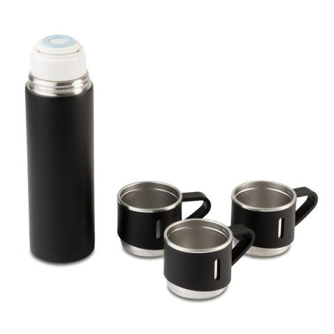 Termos z kubkami Attu 500 ml, czarny Termos z kubkami Attu 500 ml, czarny