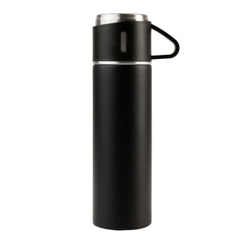 Termos z kubkami Attu 500 ml, czarny Termos z kubkami Attu 500 ml, czarny