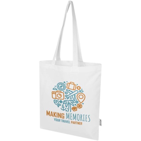 Madras Blend torba na zakupy z bawełny z recyklingu z certyfikatem GRS o gramaturze 140 g/m² i pojemności 7l biały Madras Blend torba na zakupy z bawełny z recyklingu z certyfikatem GRS o gramaturze 140 g/m² i pojemności 7l biały
