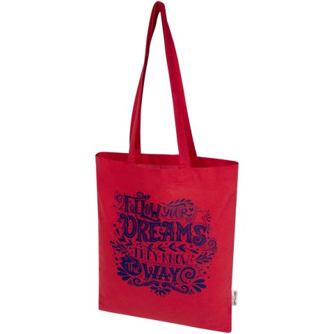 Madras Blend torba na zakupy z bawełny z recyklingu z certyfikatem GRS o gramaturze 140 g/m² i pojemności 7l czerwony (12076021) Madras Blend torba na zakupy z bawełny z recyklingu z certyfikatem GRS o gramaturze 140 g/m² i pojemności 7l czerwony (12076021)