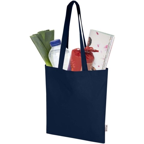 Madras Blend torba na zakupy z bawełny z recyklingu z certyfikatem GRS o gramaturze 140 g/m² i pojemności 7l granatowy Madras Blend torba na zakupy z bawełny z recyklingu z certyfikatem GRS o gramaturze 140 g/m² i pojemności 7l granatowy