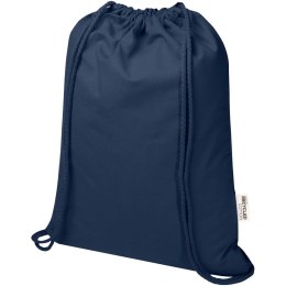 Oregon Blend torba ściągana sznurkiem z materiału materiału z recyklingu, 140 g/m², 5 l, posiadająca certyfikat GRS granatowy (1