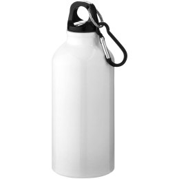 Aluminiowa butelka na wodę Oregon z karabińczykiem o pojemności 400 ml biały