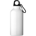 Aluminiowa butelka na wodę Oregon z karabińczykiem o pojemności 400 ml biały