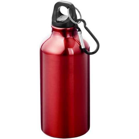 Aluminiowa butelka na wodę Oregon z karabińczykiem o pojemności 400 ml czerwony Aluminiowa butelka na wodę Oregon z karabińczykiem o pojemności 400 ml czerwony