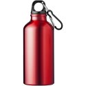 Aluminiowa butelka na wodę Oregon z karabińczykiem o pojemności 400 ml czerwony