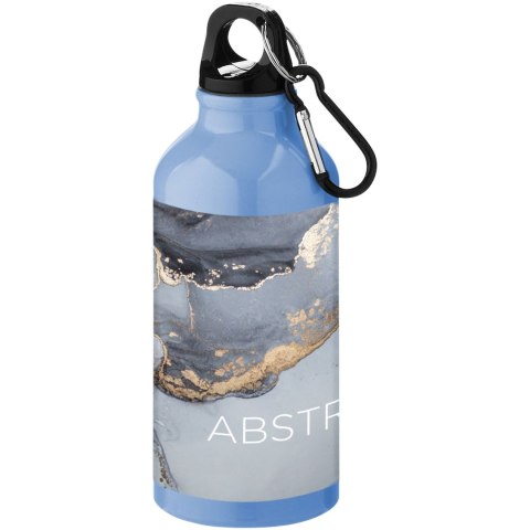 Aluminiowa butelka na wodę Oregon z karabińczykiem o pojemności 400 ml jasnoniebieski (10000209) Aluminiowa butelka na wodę Oregon z karabińczykiem o pojemności 400 ml jasnoniebieski (10000209)
