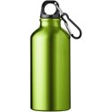 Aluminiowa butelka na wodę Oregon z karabińczykiem o pojemności 400 ml zielone jabłuszko, perłowy