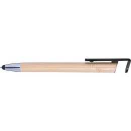 Bambusowy długopis, touch pen, stojak na telefon