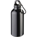 Aluminiowa butelka na wodę Oregon z karabińczykiem o pojemności 400 ml czarny (10000201)