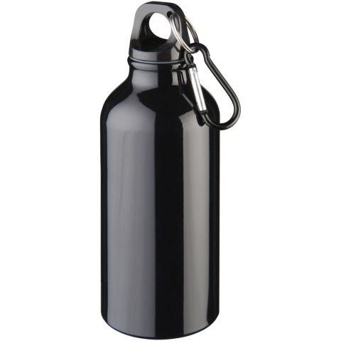 Aluminiowa butelka na wodę Oregon z karabińczykiem o pojemności 400 ml czarny (10000201) Aluminiowa butelka na wodę Oregon z karabińczykiem o pojemności 400 ml czarny (10000201)