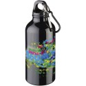 Aluminiowa butelka na wodę Oregon z karabińczykiem o pojemności 400 ml czarny (10000201)