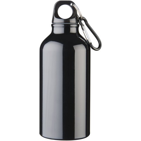 Aluminiowa butelka na wodę Oregon z karabińczykiem o pojemności 400 ml czarny (10000201) Aluminiowa butelka na wodę Oregon z karabińczykiem o pojemności 400 ml czarny (10000201)
