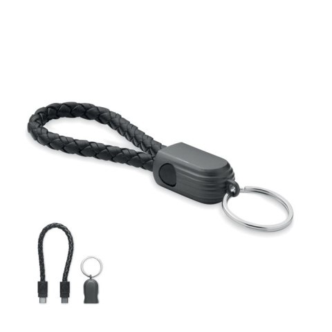 Brelok z kablem USB-C czarny (MO2647-03)