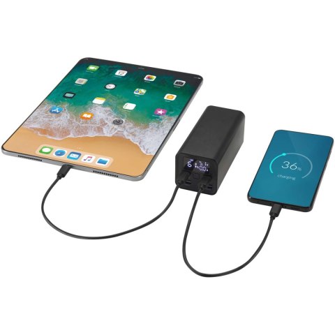 Acamar powerbank do laptopa o pojemności 20 000 mAh i mocy 70 W z aluminium z recyklingu czarny (12444090) Acamar powerbank do laptopa o pojemności 20 000 mAh i mocy 70 W z aluminium z recyklingu czarny (12444090)