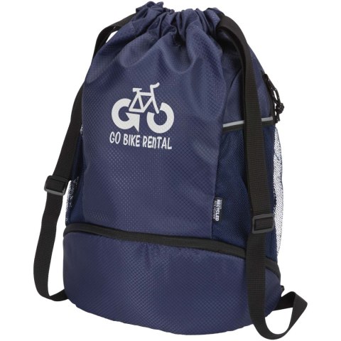 Nomad ściągana na sznurek torba sportowa z recyklingu z certyfikatem GRS o pojemności 18l z dolną komorą granatowy Nomad ściągana na sznurek torba sportowa z recyklingu z certyfikatem GRS o pojemności 18l z dolną komorą granatowy