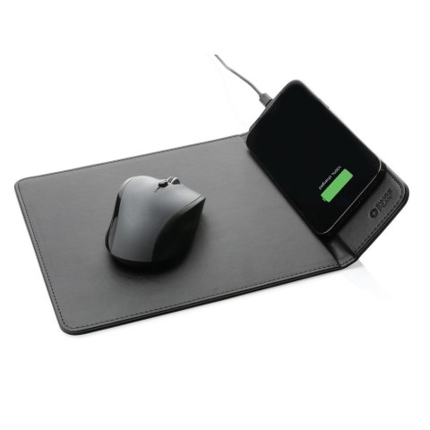 Podkładka pod mysz Swiss Peak, ładowarka bezprzewodowa 10W, PU z recyklingu Podkładka pod mysz Swiss Peak, ładowarka bezprzewodowa 10W, PU z recyklingu