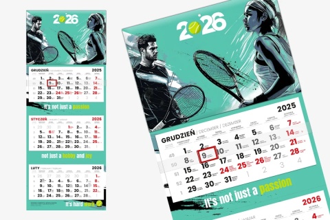 Kalendarz trójdzielny- główka wypukła, tektura falista Kalendarz trójdzielny- główka wypukła, tektura falista