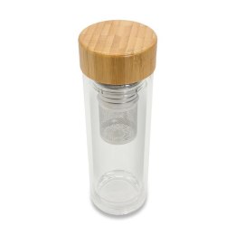 Dwuścienna butelka z zaparzaczem 400 ml Helen, transparentny