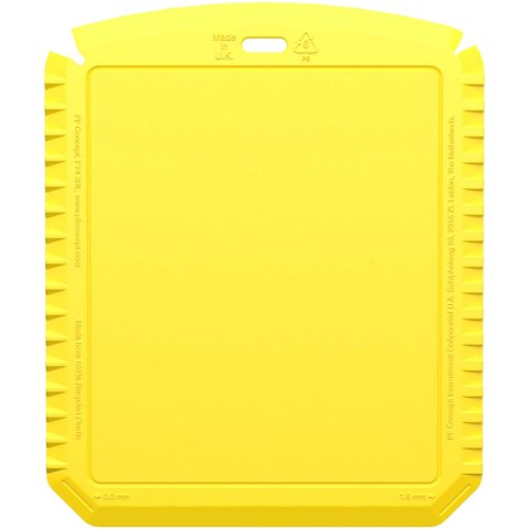 Thrym prostokątna skrobaczka do lodu wykonana z tworzyw sztucznych pochodzących z recyklingu żółty Thrym prostokątna skrobaczka do lodu wykonana z tworzyw sztucznych pochodzących z recyklingu żółty