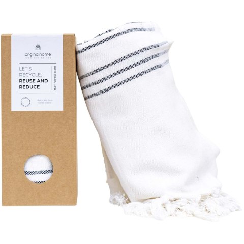 Originalhome tkanina z recyklingu — 85 x 175 cm złamana biel