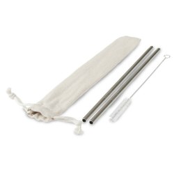 Zestaw słomek wielokrotnego użytku, 2 szt. z czyścikiem | Monim