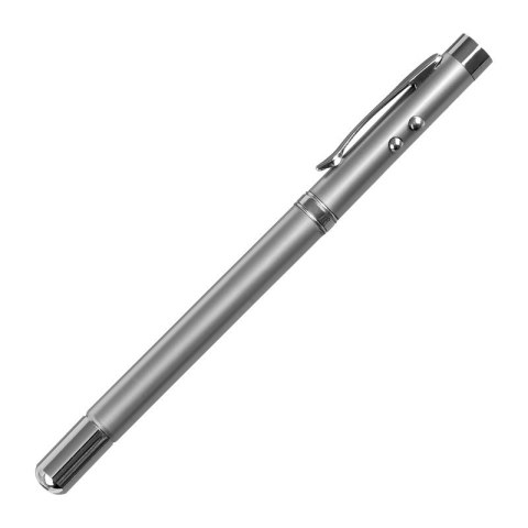 Długopis 4-funkcyjny Pointer ze wskaźnikiem laserowym, srebrny Długopis 4-funkcyjny Pointer ze wskaźnikiem laserowym, srebrny