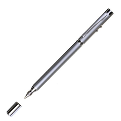 Długopis 4-funkcyjny Pointer ze wskaźnikiem laserowym, srebrny Długopis 4-funkcyjny Pointer ze wskaźnikiem laserowym, srebrny