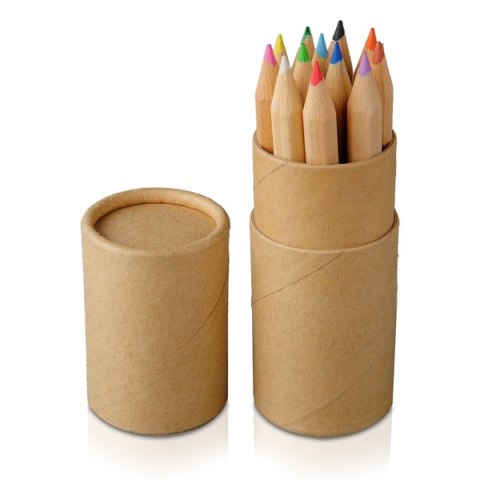 Zestaw 12 kredek w tubie, ecru Zestaw 12 kredek w tubie, ecru