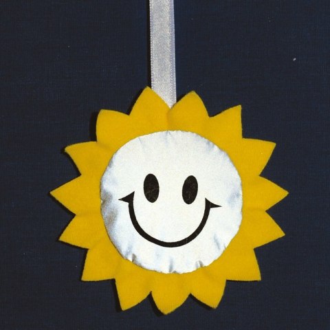 Maskotka odblaskowa Sun, żółty/srebrny Maskotka odblaskowa Sun, żółty/srebrny