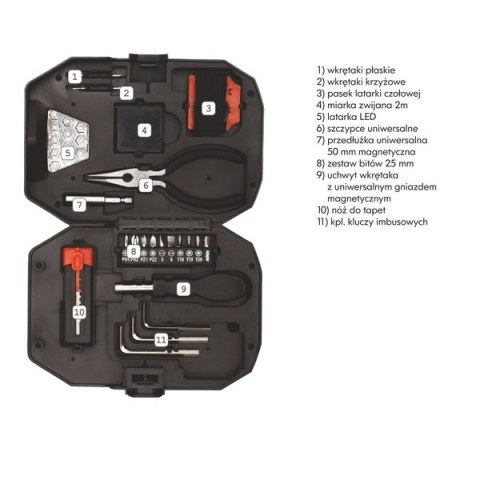 Zestaw narzędzi Smart DIY, czarny/czerwony Zestaw narzędzi Smart DIY, czarny/czerwony