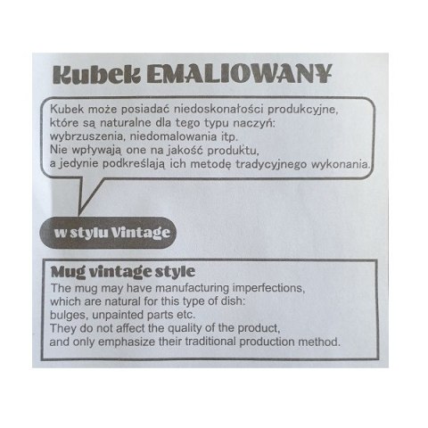 Kubek emaliowany Oldschool 500 ml, czerwony Kubek emaliowany Oldschool 500 ml, czerwony