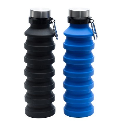 Składany bidon sportowy Makalu 550ml, czarny Składany bidon sportowy Makalu 550ml, czarny