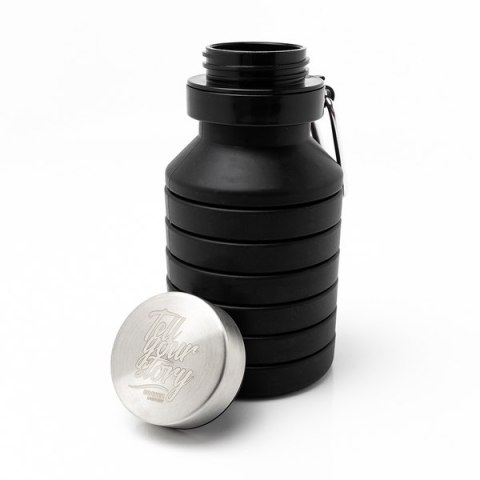 Składany bidon sportowy Makalu 550ml, czarny Składany bidon sportowy Makalu 550ml, czarny