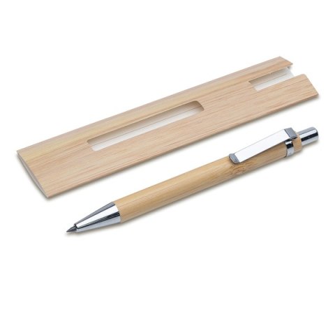 Bambusowy, wieczny długopis/ołówek w etui Lakimus, beżowy Bambusowy, wieczny długopis/ołówek w etui Lakimus, beżowy