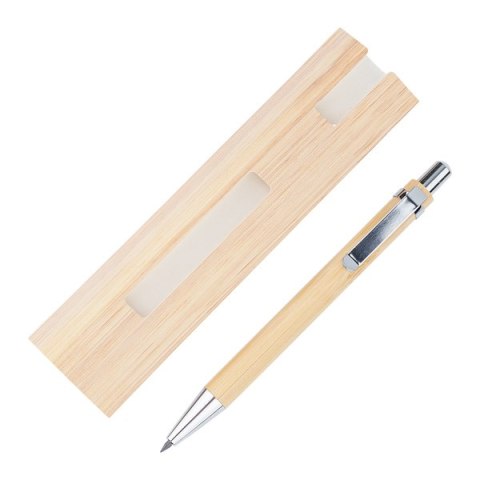 Bambusowy, wieczny długopis/ołówek w etui Lakimus, beżowy Bambusowy, wieczny długopis/ołówek w etui Lakimus, beżowy