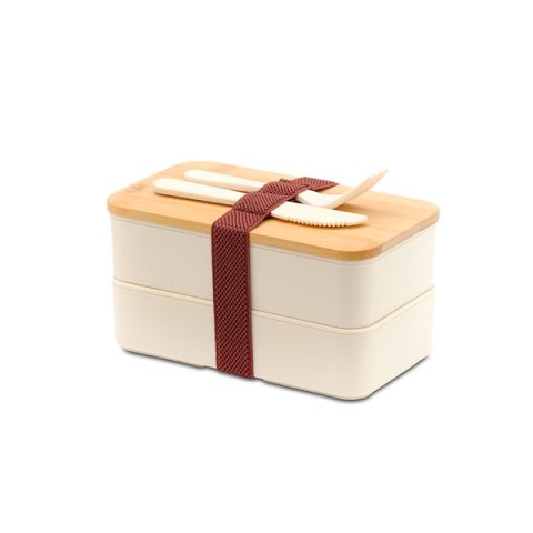 Machico lunch box podwójny, beżowy Machico lunch box podwójny, beżowy