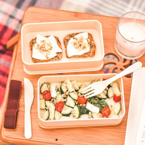 Machico lunch box podwójny, beżowy Machico lunch box podwójny, beżowy