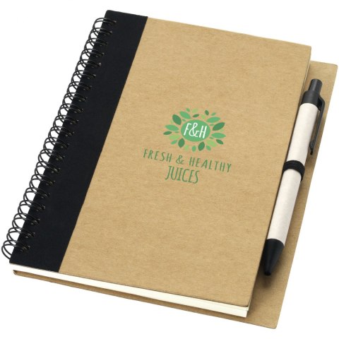 Notes z recyklingu z długopisem Priestly piasek pustyni, czarny Notes z recyklingu z długopisem Priestly piasek pustyni, czarny
