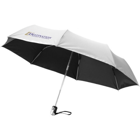 Automatyczny parasol składany 21,5" Alex srebrny, czarny Automatyczny parasol składany 21,5" Alex srebrny, czarny