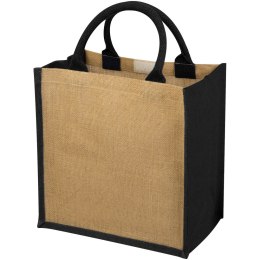 Jutowa torba prezentowa Chennai piasek pustyni, czarny