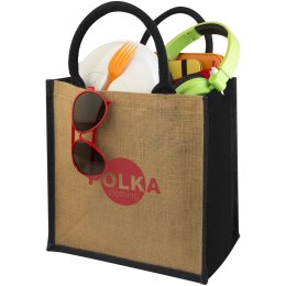 Jutowa torba prezentowa Chennai piasek pustyni, czarny
