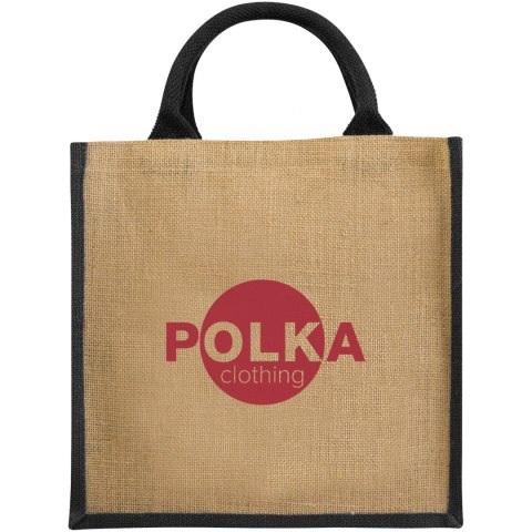Jutowa torba prezentowa Chennai piasek pustyni, czarny Jutowa torba prezentowa Chennai piasek pustyni, czarny