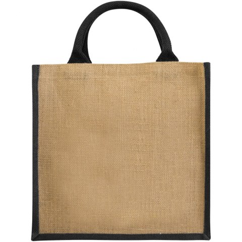 Jutowa torba prezentowa Chennai piasek pustyni, czarny Jutowa torba prezentowa Chennai piasek pustyni, czarny