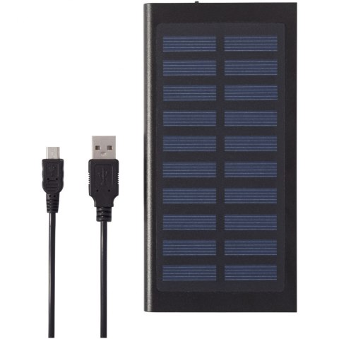 Powerbank solarny Stellar 8000 mAh czarny Powerbank solarny Stellar 8000 mAh czarny