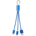 Kabel do ładowania 3w1 Metal z kółkiem na klucze błękit królewski