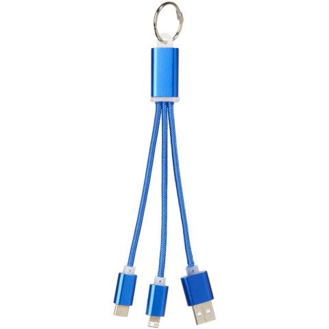 Kabel do ładowania 3w1 Metal z kółkiem na klucze błękit królewski Kabel do ładowania 3w1 Metal z kółkiem na klucze błękit królewski