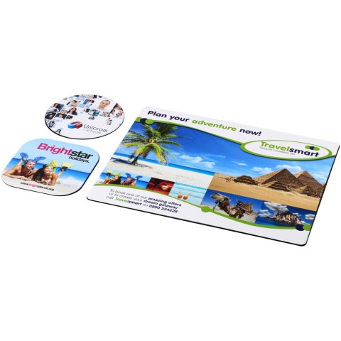 Podkładka pod mysz Brite-Mat® w zestawie z podkładkami pod kubek combo 1 czarny Podkładka pod mysz Brite-Mat® w zestawie z podkładkami pod kubek combo 1 czarny