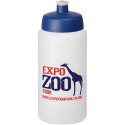 Bidon Baseline® Plus o pojemności 500 ml ze sportowym wieczkiem i uchwytem przezroczysty, niebieski