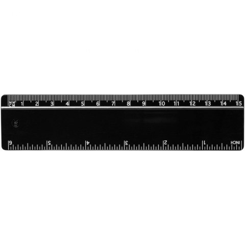 Linijka Terran o długości 15 cm w całości wykonana z tworzyw sztucznych pochodzących z recyklingu czarny Linijka Terran o długości 15 cm w całości wykonana z tworzyw sztucznych pochodzących z recyklingu czarny